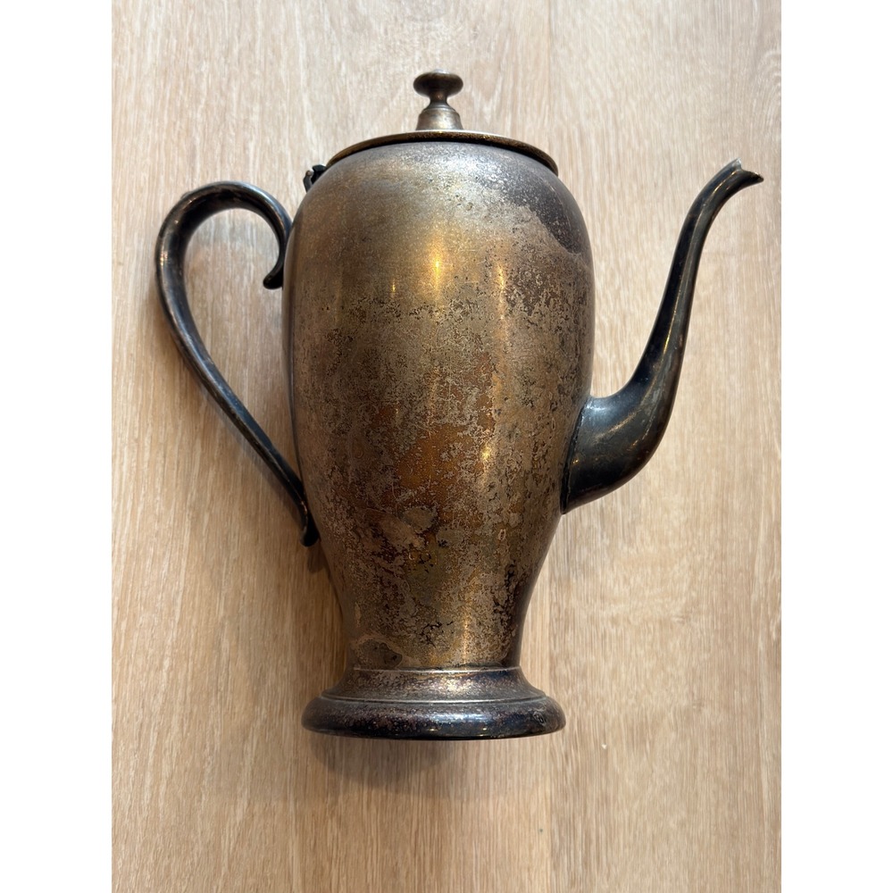 Vintage 50s 60s Sheridan Silver Co Silver on Copper Teapot